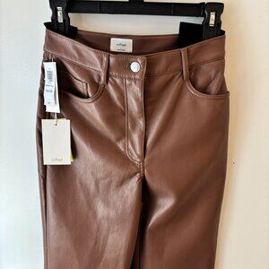 Wilfred Melina Tall Faux Leather Pants Mocha Sorbet Brown Sz 2 NWT